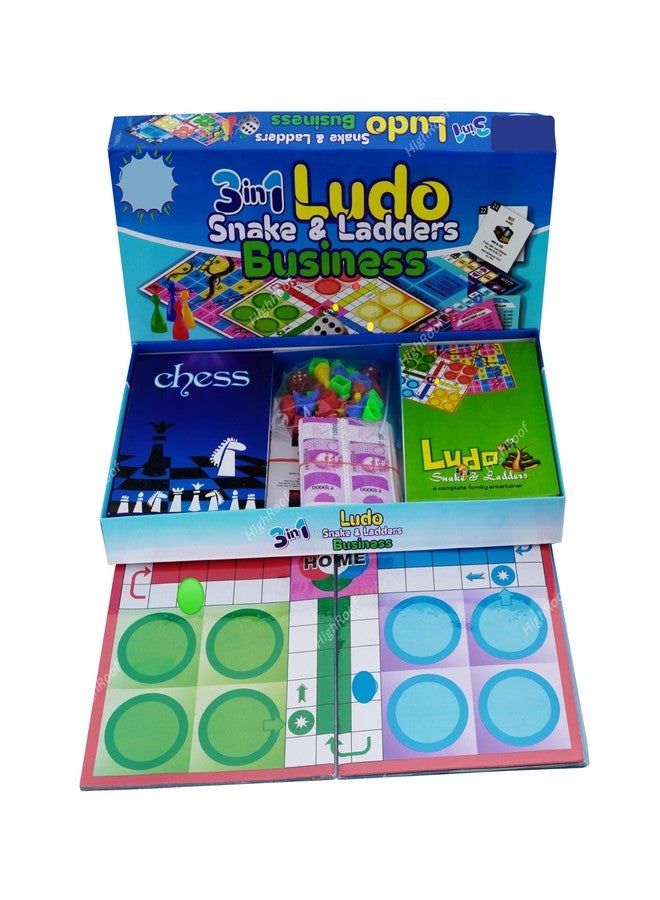 HighRoof 3 in 1 Ludo Snake & Ladders Business Board Game Set for Kids - Multicolor Board Game Accessories - Image 5